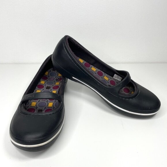 None Shoes - Crocs Mary Jane Slip On Flats Comfort Sz 7W